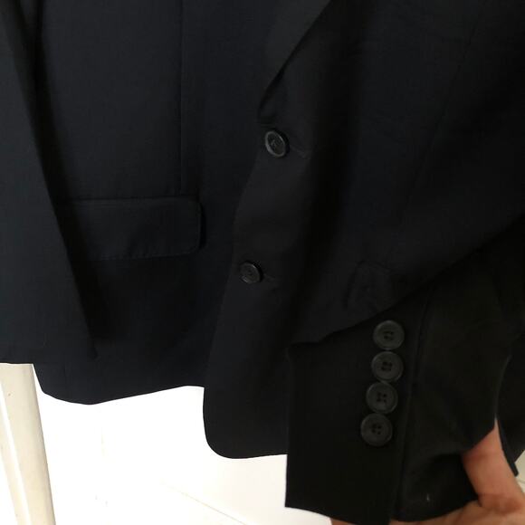 Joseph by Jos A Bank 3-Piece 100% Wool Suit 44 Short Black Rare Made Mexico 90s - Picture 3 of 16